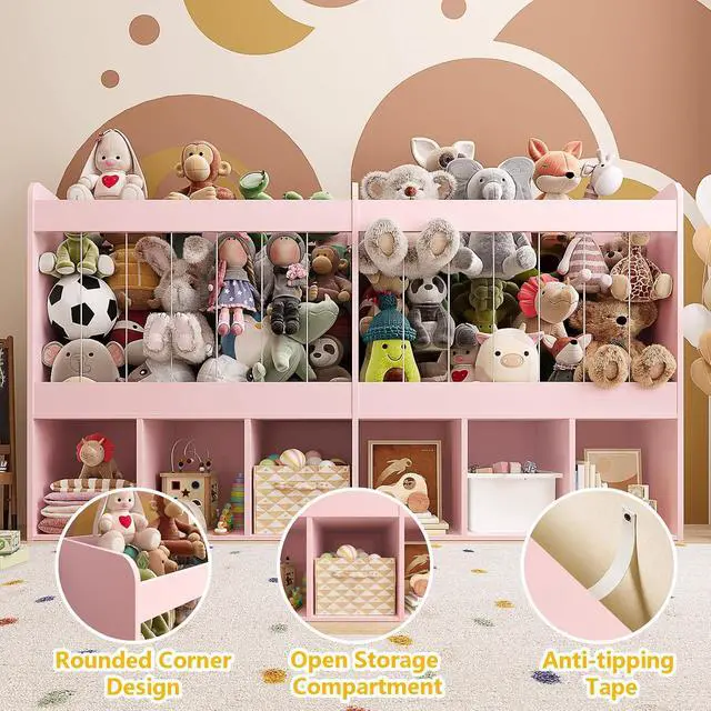 Alt view image 5 of 7 - 63.6" W Kids Toy Storage Organizer with Stuffed Animal Storage