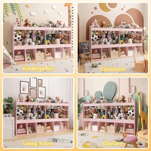 Alt view image 7 of 7 - 63.6" W Kids Toy Storage Organizer with Stuffed Animal Storage