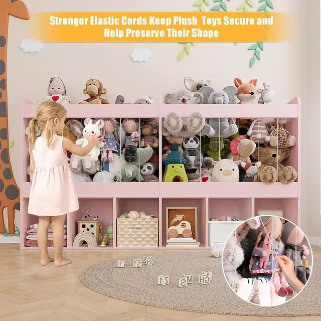 Alt view image 4 of 7 - 63.6" W Kids Toy Storage Organizer with Stuffed Animal Storage