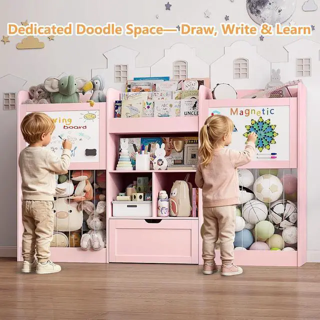 Alt view image 2 of 7 - 70.8" W Toy Organizers Storage, 378L Large Stuffed Animal Storage