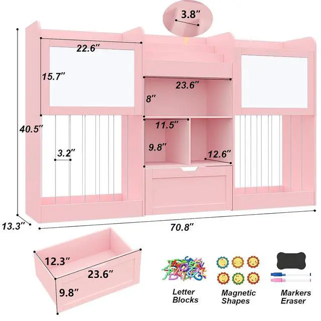 Alt view image 3 of 7 - 70.8" W Toy Organizers Storage, 378L Large Stuffed Animal Storage