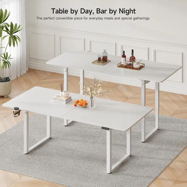 Alt view image 5 of 7 - 71x32 Inch Adjustable Standing Desk with 4 Legs, White