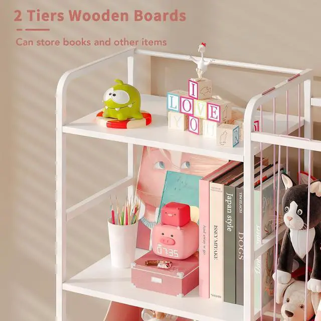 Alt view image 6 of 7 - Toy Storage Organizer, Stuffed Animal Storage with Toy Bin, Pink