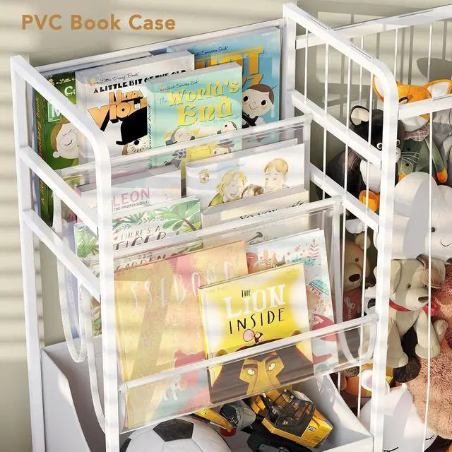 Alt view image 5 of 7 - Kids Bookshelf and Toy Storage with Toy Bins, Stuffed Animal Storage