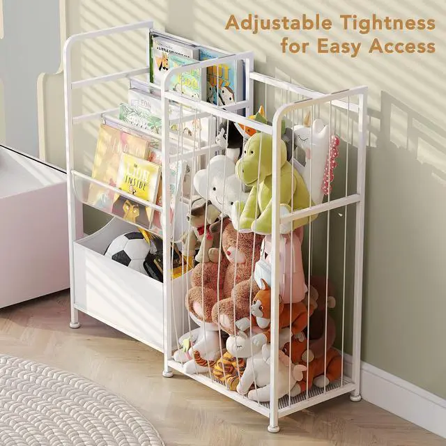 Alt view image 6 of 7 - Kids Bookshelf and Toy Storage with Toy Bins, Stuffed Animal Storage