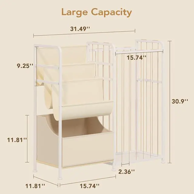 Alt view image 3 of 7 - Kids Bookshelf and Toy Storage with Toy Bins, Stuffed Animal Storage