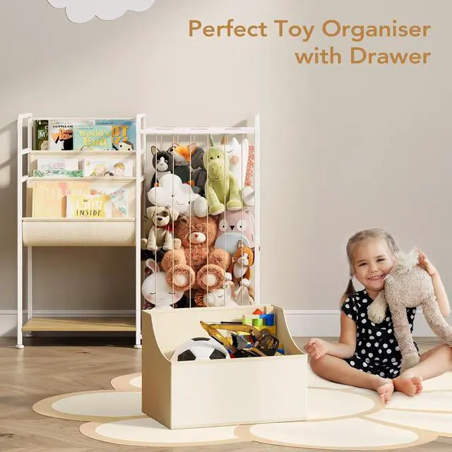 Alt view image 5 of 7 - Kids Bookshelf and Toy Storage with Toy Bins, Stuffed Animal Storage