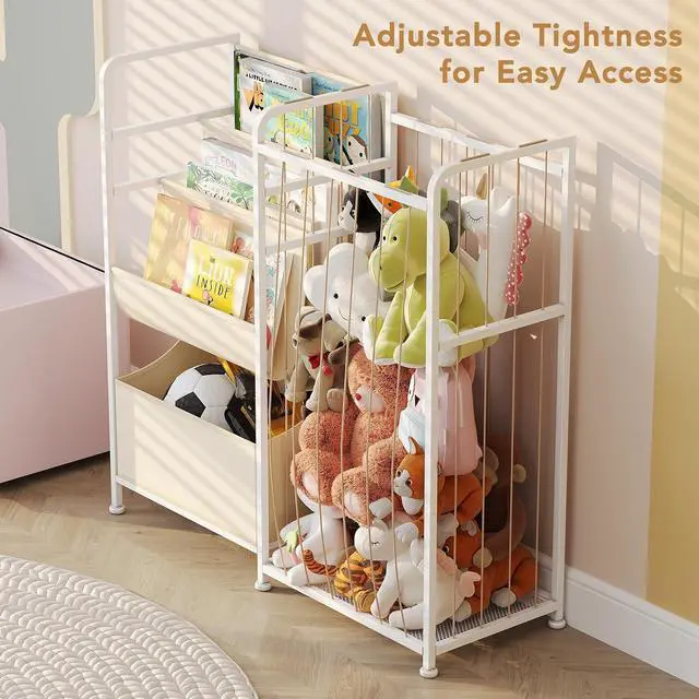 Alt view image 7 of 7 - Kids Bookshelf and Toy Storage with Toy Bins, Stuffed Animal Storage