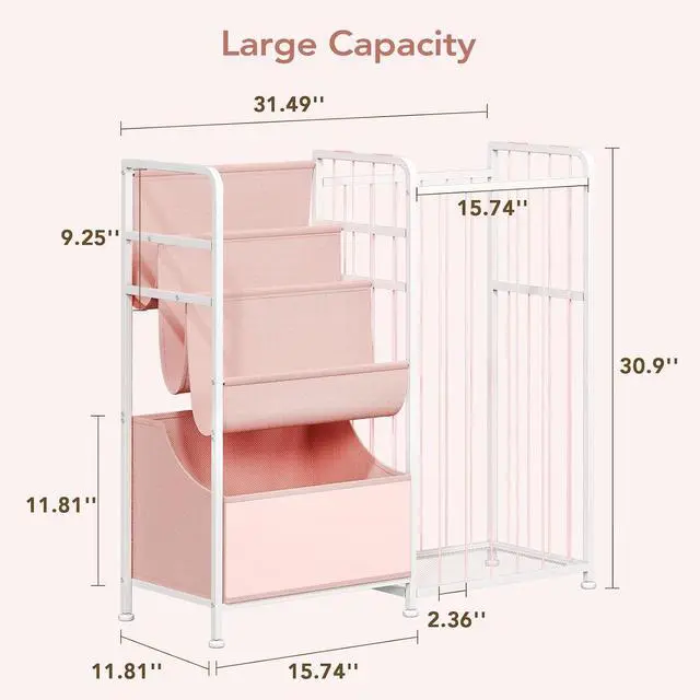 Alt view image 2 of 7 - Kids Bookshelf and Toy Storage with Toy Bins, Stuffed Animal Storage