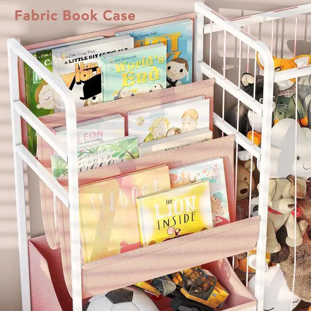 Alt view image 5 of 7 - Kids Bookshelf and Toy Storage with Toy Bins, Stuffed Animal Storage
