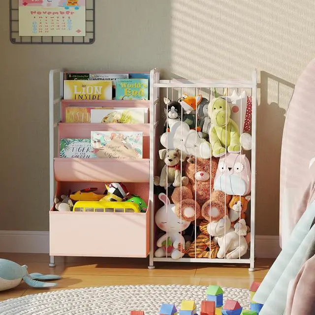 Alt view image 7 of 7 - Kids Bookshelf and Toy Storage with Toy Bins, Stuffed Animal Storage