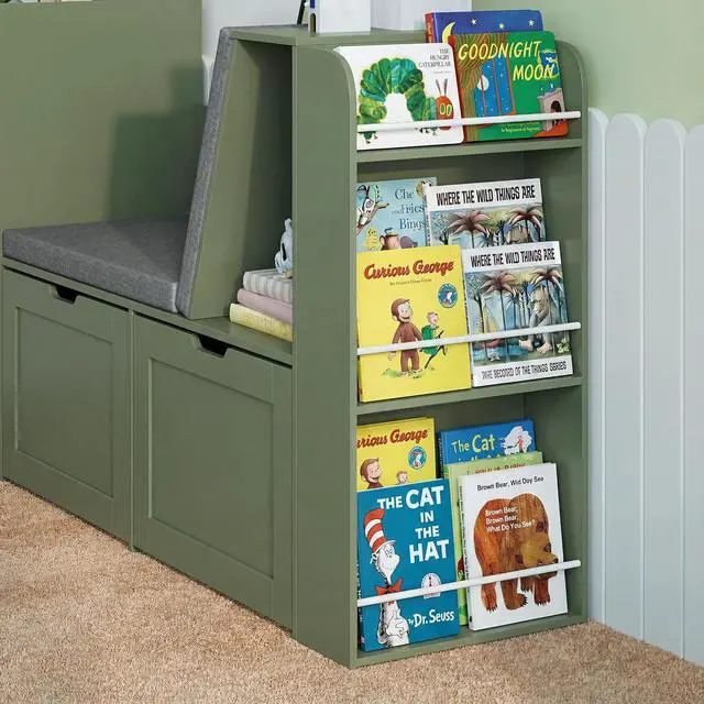 Alt view image 7 of 7 - 66.9" W Kids Reading Nook, Toy Storage with Stuffed Animal Storage