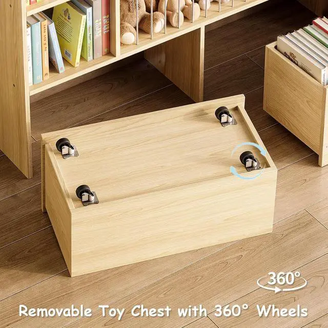 Alt view image 2 of 7 - Wooden 3-in-1 Stuffed Animal Storage, Toy Storage and Kids bookshelf