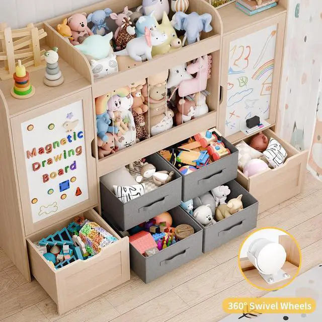 Alt view image 5 of 7 - VontinT Montessori Bookshelf & Toy Organizer & Stuffed Animal Zoo, Wooden