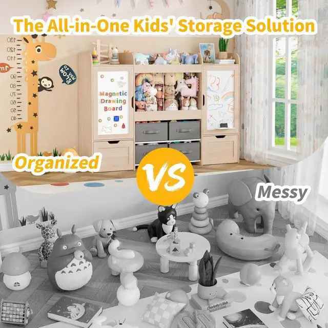 Alt view image 6 of 7 - VontinT Montessori Bookshelf & Toy Organizer & Stuffed Animal Zoo, Wooden