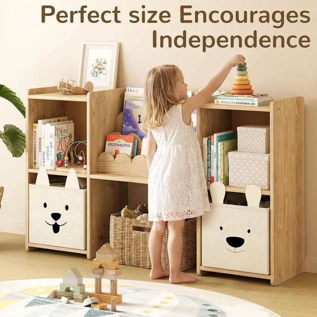 Alt view image 7 of 7 - Kids Bookshelf and Toy Storage with Adjustable Chair