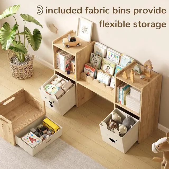 Alt view image 6 of 7 - Kids Bookshelf and Toy Storage with Adjustable Chair