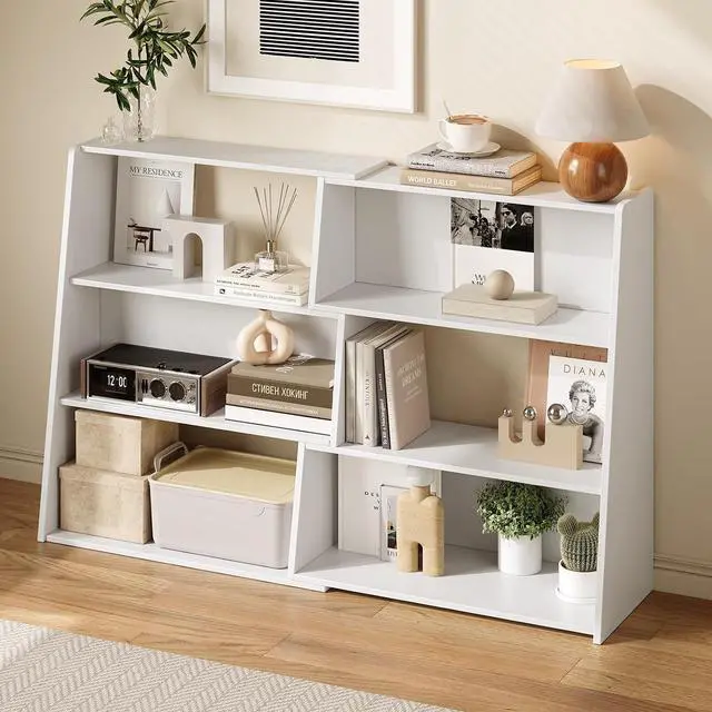 Main image of Extendable Bookshelf, Adjustable Low Bookcase, White