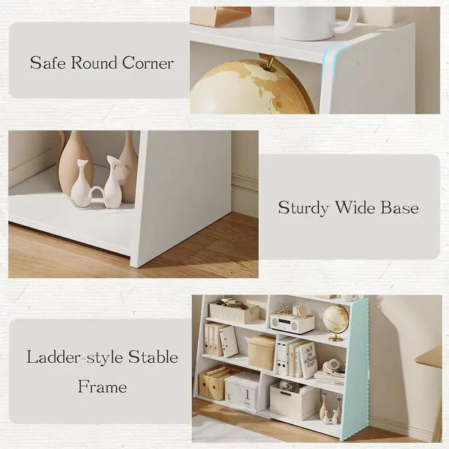 Alt view image 4 of 7 - Extendable Bookshelf, Adjustable Low Bookcase, White