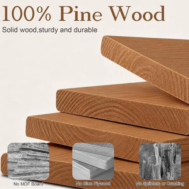 Alt view image 6 of 7 - 2-Pack Solid Pine Wood Floating Shelves for Wall