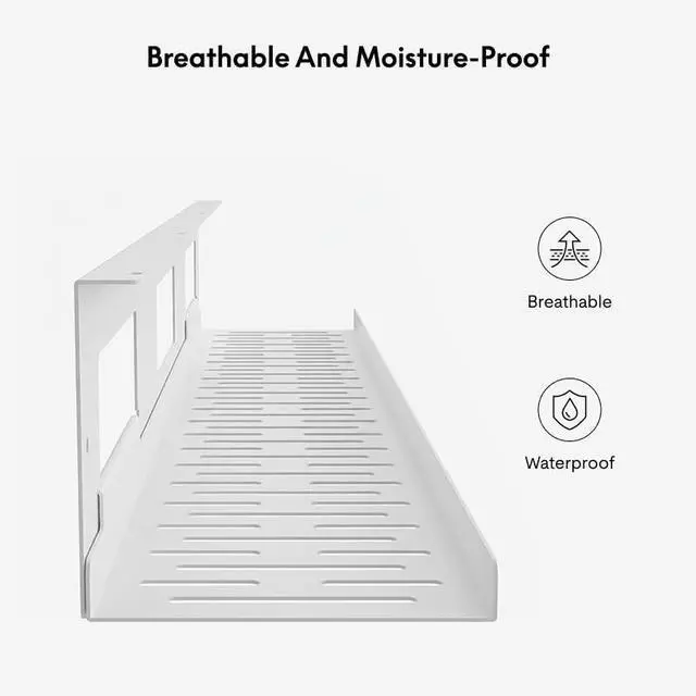 Alt view image 5 of 5 - Under Desk Cable Management for Office and Home - Standing Desk Metal Raceway Wires Tray (White)