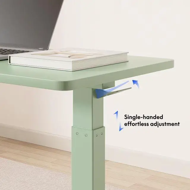 Alt view image 3 of 7 - H7 32" Pneumatic Height-Adjustable Overbed Table with Wheels
