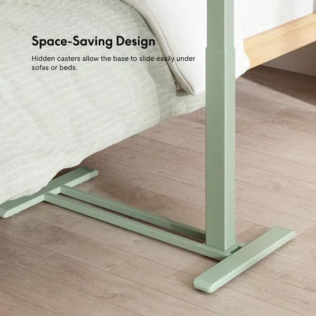 Alt view image 5 of 7 - H7 32" Pneumatic Height-Adjustable Overbed Table with Wheels