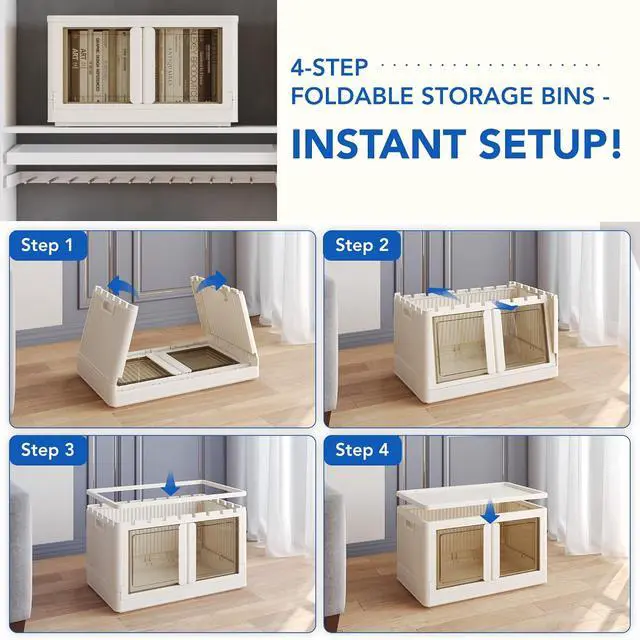 Alt view image 5 of 7 - 110 QT Stackable Plastic Storage Bins With Lids, Milky White