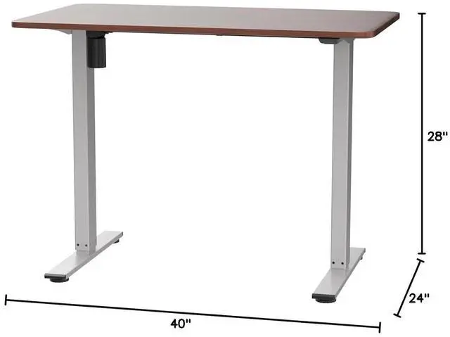 Alt view image 3 of 7 - EN1 40"x24" One-Piece Standing Desk, Mahogany