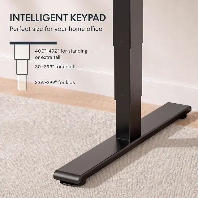 Alt view image 7 of 7 - E6 Solid Wood Dual Motor 3-Stage Electric Standing Desk, 55 x 28