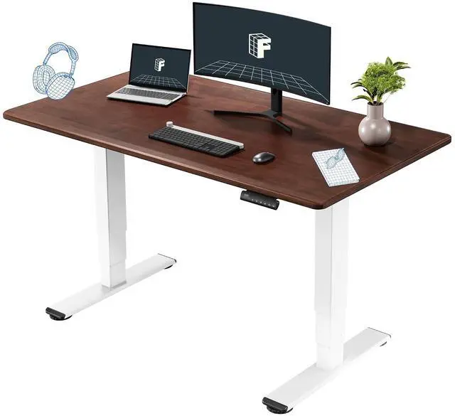 Main image of E6 Solid Wood Dual Motor 3-Stage Electric Standing Desk, 55 x 28