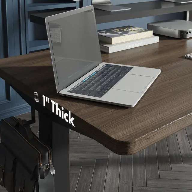 Alt view image 3 of 7 - 48"x24" Electric Standing Desk, Black Walnut