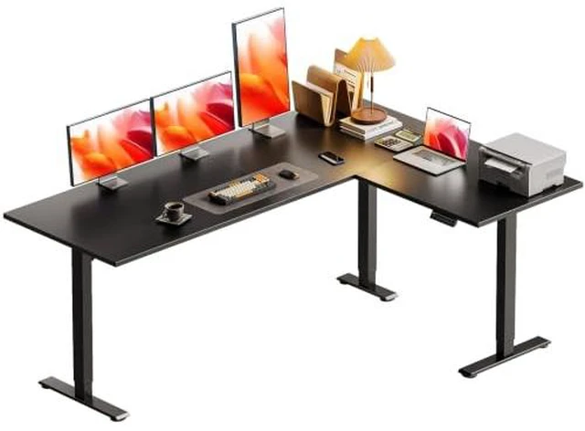 Main image of Casaottima 63 Inch L Shaped Electric Standing Desk, Home Office, Black
