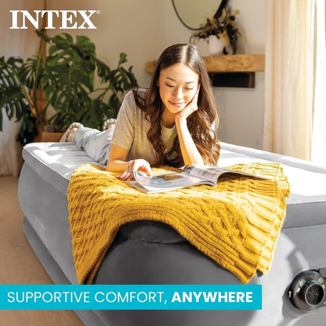 Alt view image 3 of 7 - Dura-Beam Deluxe Mid-Rise 13" Full Size Air Mattress w/ Built-in Pump
