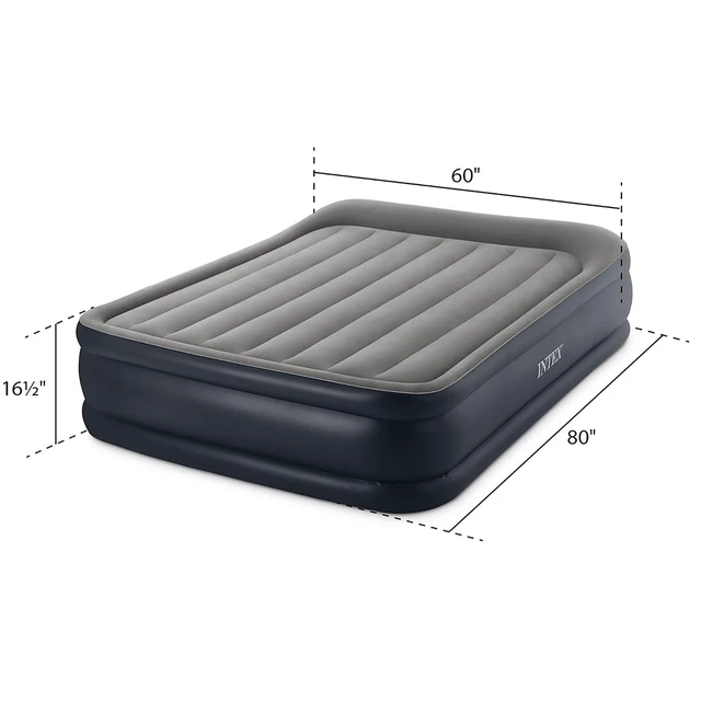 Alt view image 3 of 7 - 64131ED Dura-Beam Plus Deluxe Pillow Rest Air Mattress: Fiber-Tech Twin Size Built-in Electric Pump 16.5in Bed Height 300lb Weight Capacity