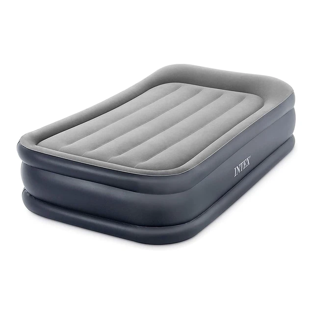 Alt view image 4 of 7 - 64131ED Dura-Beam Plus Deluxe Pillow Rest Air Mattress: Fiber-Tech Twin Size Built-in Electric Pump 16.5in Bed Height 300lb Weight Capacity