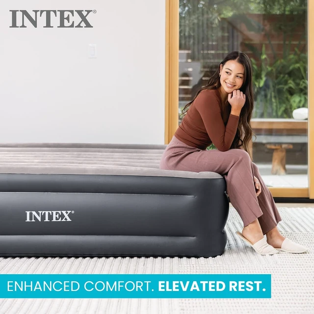 Alt view image 5 of 7 - 64131ED Dura-Beam Plus Deluxe Pillow Rest Air Mattress: Fiber-Tech Twin Size Built-in Electric Pump 16.5in Bed Height 300lb Weight Capacity