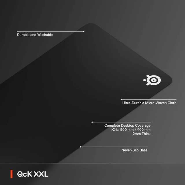 Alt view image 3 of 7 - QcK XXL Gaming Mouse Pad - Black