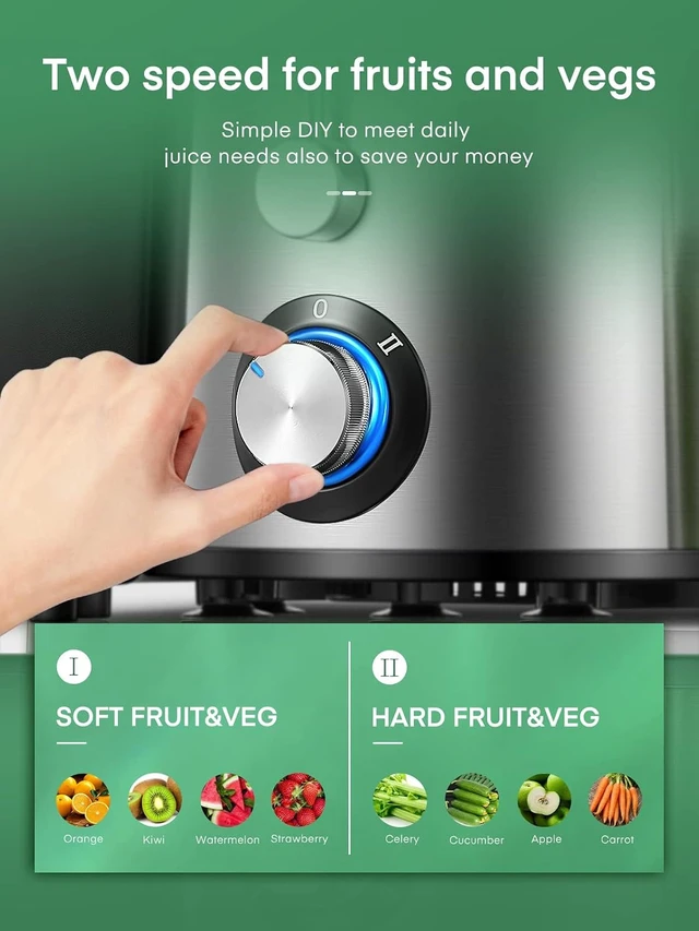 Alt view image 4 of 7 - Juicer Machines 800W 3 Inch Wide Mouth Anti-Drip Dual Speeds