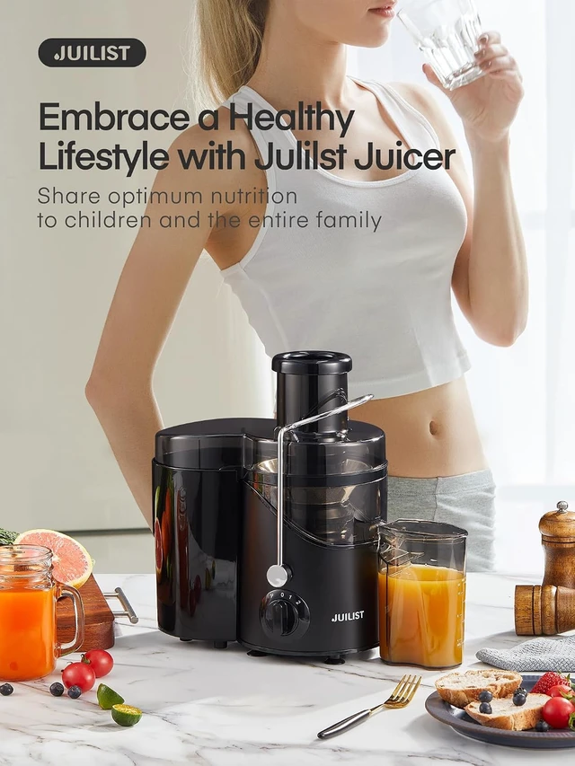 Alt view image 7 of 7 - Juicer Machines, 3" Wide Mouth Juicer Extractor, for Vegetable and Fruit with 3-Speed Setting, 400W Motor, Easy to Clean, Black