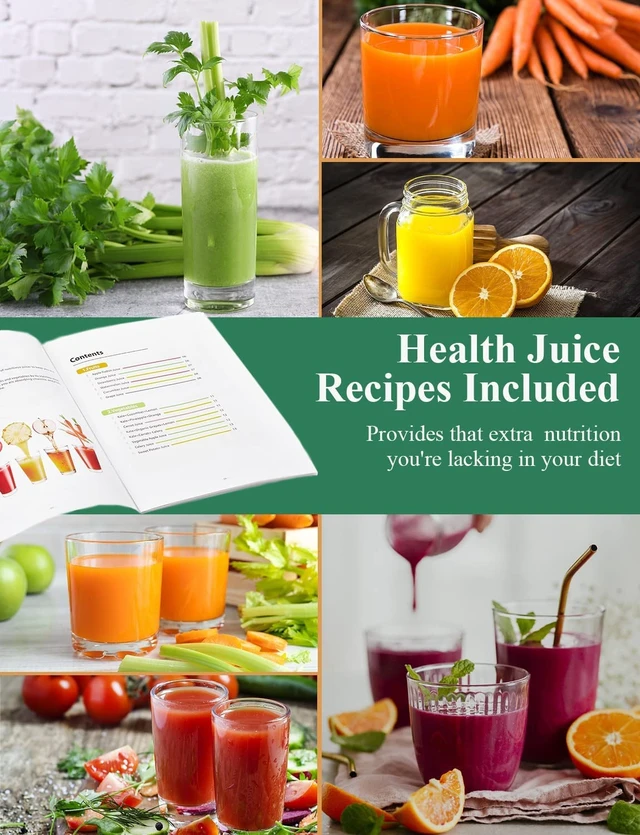 Alt view image 7 of 7 - Juicer Machines with Anti-drip & Anti-slip Function, Centrifugal Juicer Whole Fruit and Vegetable with 3-inch Wide Food Chute, 2 Speeds, Recipe Included, Easy to Clean