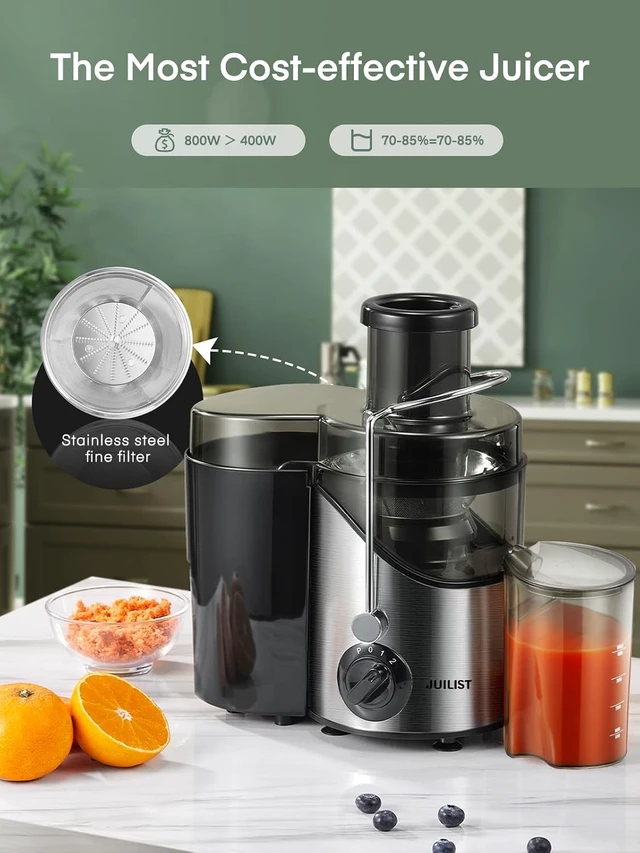 Alt view image 2 of 5 - Juicer Machine Easy to Clean, 3" Feed Chute for Whole Fruit and Vegetable, Brush, Black