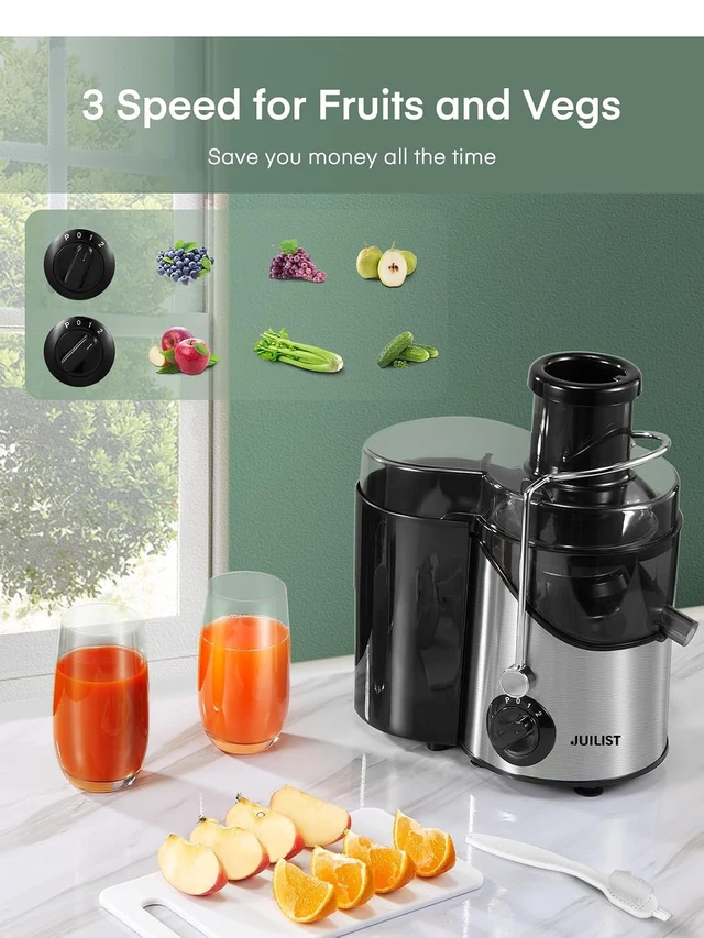 Alt view image 3 of 5 - Juicer Machine Easy to Clean, 3" Feed Chute for Whole Fruit and Vegetable, Brush, Black