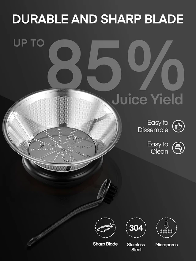 Alt view image 3 of 7 - Juicer Machines, Centrifugal Juicer Whole Fruit and Vegetable with 3-inch Wide Food Chute, with Anti-drip & Anti-slip Function, 2 Speeds, Easy to Clean, Recipe Included, with Brush, 400W