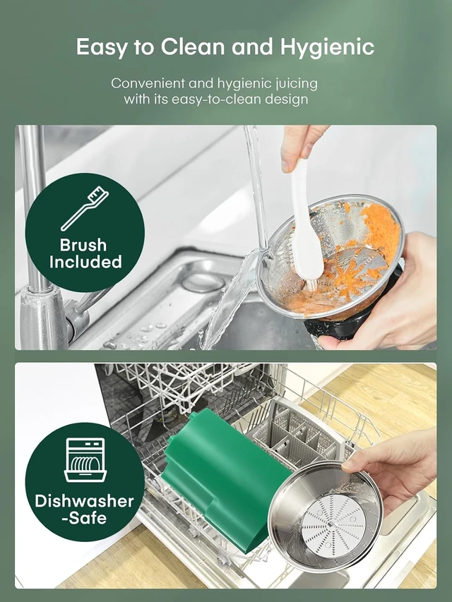 Alt view image 6 of 7 - Juicer Machines, 3" Wide Mouth Juicer Extractor, for Vegetable and Fruit with 3-Speed Setting, 400W Motor, Easy to Clean, Green