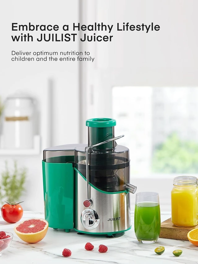 Alt view image 7 of 7 - Juicer Machines, 3" Wide Mouth Juicer Extractor, for Vegetable and Fruit with 3-Speed Setting, 400W Motor, Easy to Clean, Green