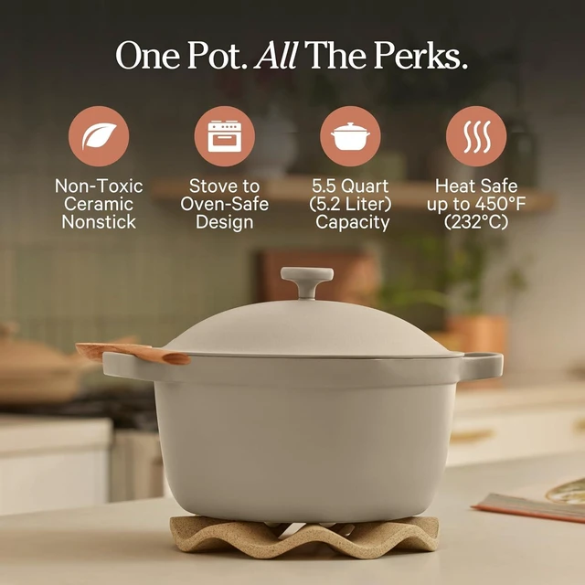 Main image of Perfect Pot, 5.5 Qt Nonstick Ceramic Pot & Dutch Oven with Lid