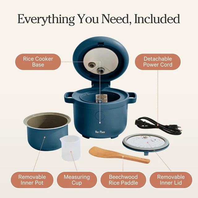 Alt view image 7 of 7 - Rice Cooker, Compact 6-Cup Ceramic Nonstick Rice & Grain Cooker