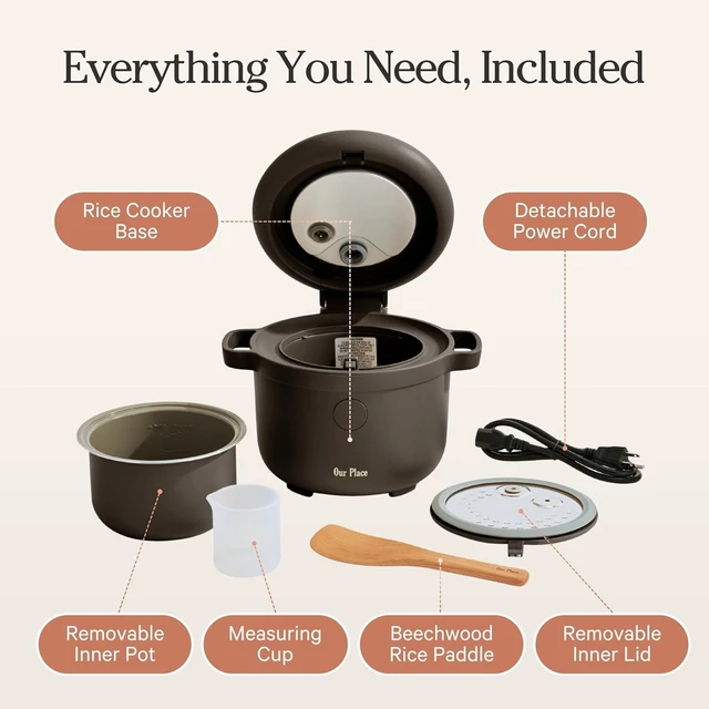 Alt view image 7 of 7 - Rice Cooker, Compact 6-Cup Ceramic Nonstick Rice & Grain Cooker