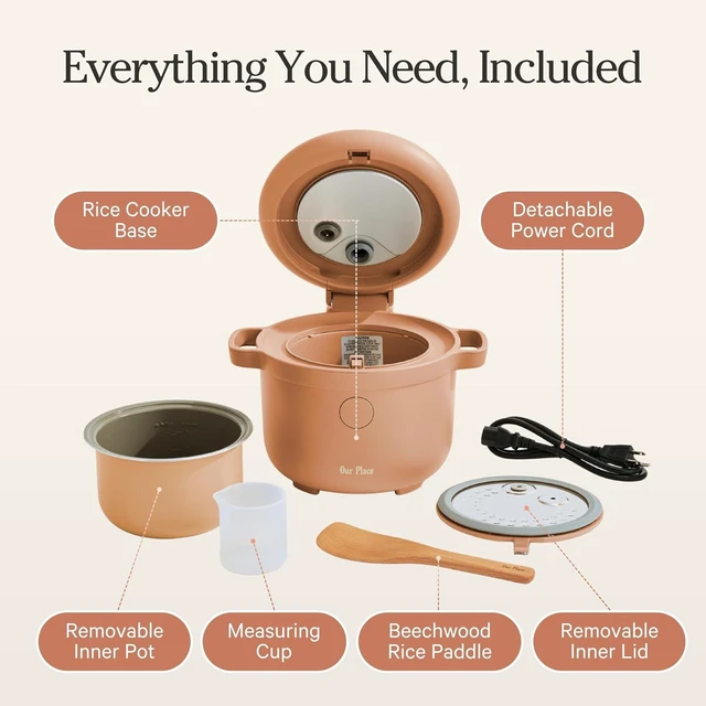 Alt view image 7 of 7 - Rice Cooker, Compact 6-Cup Ceramic Nonstick Rice & Grain Cooker